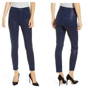 7 for all Mankind High Waisted Ankle Skinny Jean in Ink Coated